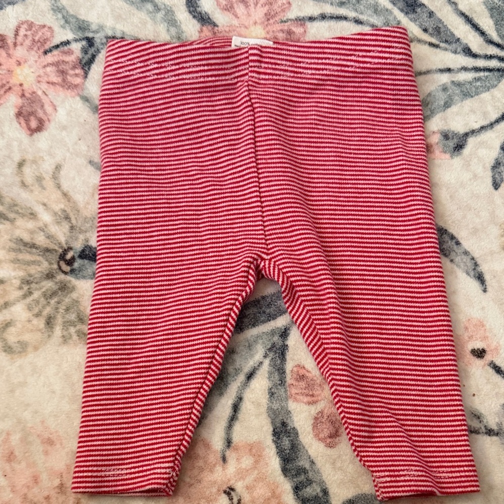 Starting Out Red and White Striped Baby Leggings